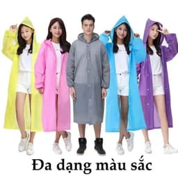Áo Mưa Bộ Chất Liệu EVA Cao Cấp Trong Suốt Nhiều Màu, Thời Trang Cho Nam Nữ  2