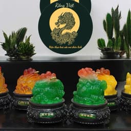 Cặp Cóc thềm thừ, Tỳ Hưu Phong Thủy RỒNG VIỆT, Linh Vật Chiêu Tài thu hút tài lộc 1