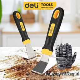 Xẻng Cạo Vết Deli Inox bếp ga, dao cạo tủ lạnh, rã đông, cạo vết bẩn trên sàn 1