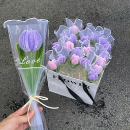 Túi bóng kính đựng 1 bông in chữ LOVE gói hoa trong suốt cực xinh. 2
