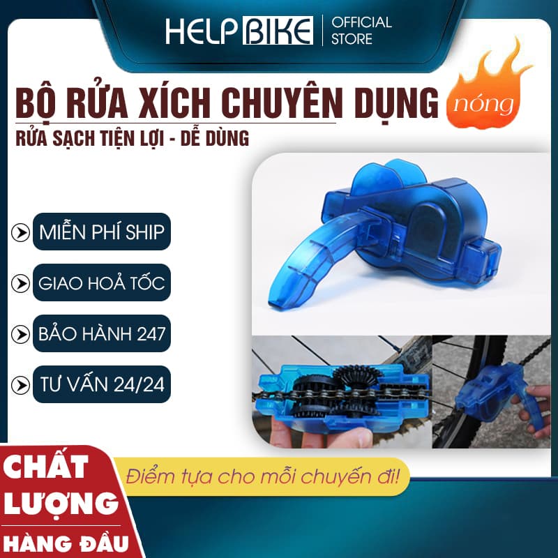 Dụng cụ vệ sinh xích xe đạp 3D tiện lợi, Bộ rửa xích chuyên dụng siêu sạch chống han rỉ - RX01_Bo