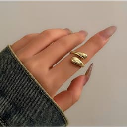 Nhẫn Kim Loại Mạ Vàng Gỉ Điều Chỉnh Kích Thước Unisex - Quà Tặng Vibe Ocean Charm, Phong Cách Hàn Quốc 8