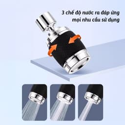 Đầu Vòi Rửa Bát Tăng Áp 3 Chế Độ Xoay 360 Độ Tiết Kiệm Nước Lọc Rửa Rau Củ Quả Chống Văng Tiện Lợi 3