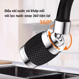 Đầu Vòi Rửa Bát Tăng Áp 3 Chế Độ Xoay 360 Độ Tiết Kiệm Nước Lọc Rửa Rau Củ Quả Chống Văng Tiện Lợi 4