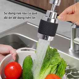 Đầu Vòi Rửa Bát Tăng Áp 3 Chế Độ Xoay 360 Độ Tiết Kiệm Nước Lọc Rửa Rau Củ Quả Chống Văng Tiện Lợi 2
