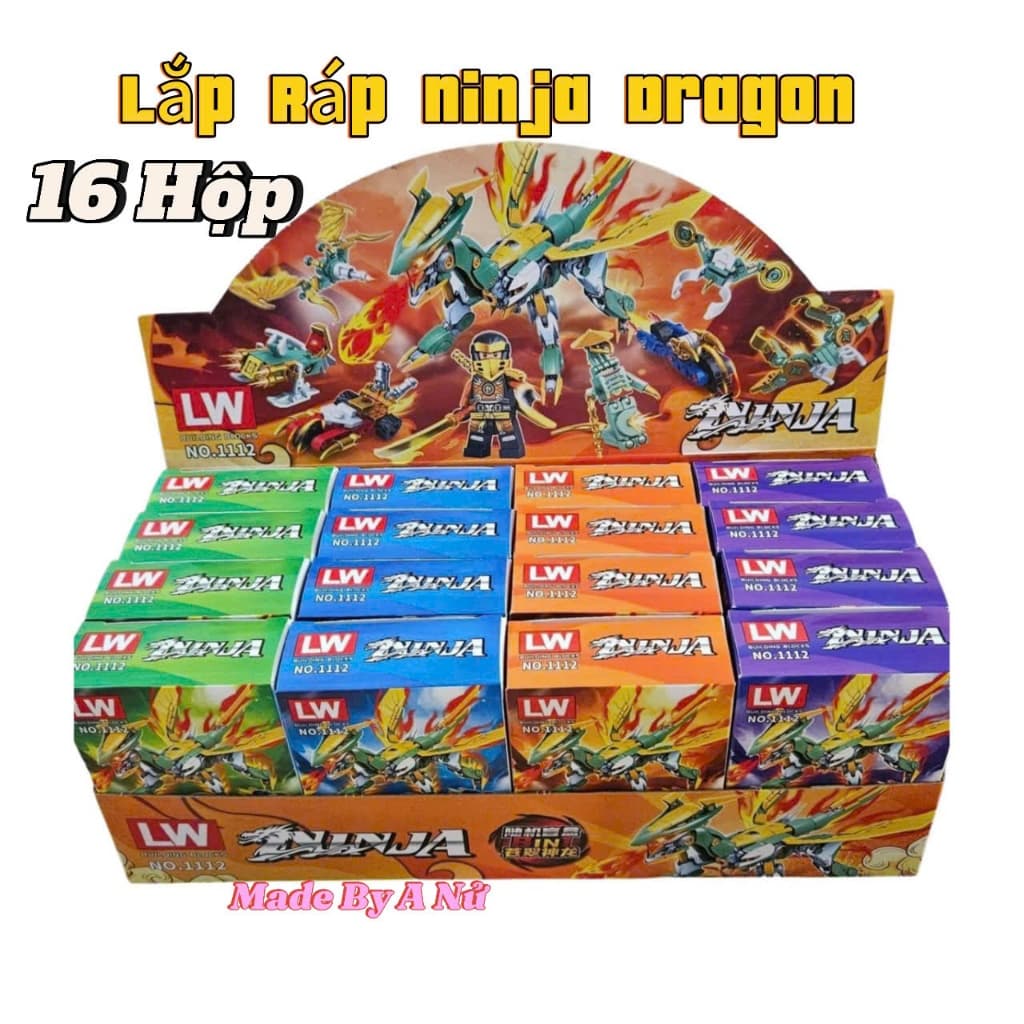 Khay 16 Hộp Lắp Ráp Niza Dragon Mẫu Mới Đồ Chơi Lắp Ghép Ninza Rồng