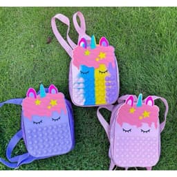 Balo pop it đi học cho bé mầm non từ 1-6 tuổi, balo ngựa pony silicon bé bóp bong bóng hỗ trợ giảm stress 3