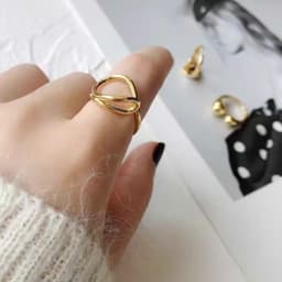 Nhẫn Kim Loại Mạ Vàng Gỉ Điều Chỉnh Kích Thước Unisex - Quà Tặng Vibe Ocean Charm, Phong Cách Hàn Quốc 7