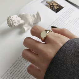 Nhẫn Kim Loại Mạ Vàng Gỉ Điều Chỉnh Kích Thước Unisex - Quà Tặng Vibe Ocean Charm, Phong Cách Hàn Quốc 3