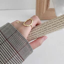 Nhẫn Kim Loại Mạ Vàng Gỉ Điều Chỉnh Kích Thước Unisex - Quà Tặng Vibe Ocean Charm, Phong Cách Hàn Quốc 9