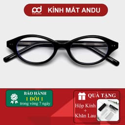 Gọng kính thời trang nam nữ ANDU chất liệu nhựa cốt kim loại dáng oval xu hướng vintage 91AD59 1