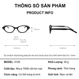 Gọng kính thời trang nam nữ ANDU chất liệu nhựa cốt kim loại dáng oval xu hướng vintage 91AD59 9