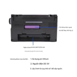 ĐÀI RADIO M-BASS CỠ LỚN, Âm thanh to không rè không nhiễu, 4 Băng tần, Tặng kèm pin sạc dây sạc 5