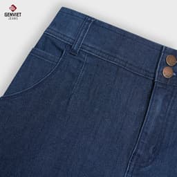 [ DEAL HOT] Quần short jean nữ dáng suông GENVIET JEANS chất denim mềm co giãn cạp cao 2 cúc tôn dáng 8899 6
