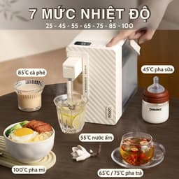 Máy nóng nước tức thời 7 chế độ nhiệt, máy nóng nước mini để bàn, bảo hành 6 tháng, nhỏ gọn tiện lợi pha sữa, pha trà 6
