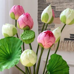 Hoa sen lụa ,hoa sen quan âm giả cao cấp trang trí nhà cửa Tiệm hoa nhân tao 2