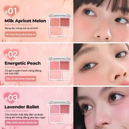 [JUDYDOLL] Bảng Phấn Má Hồng Bắt Sáng JUDYDOLL 4 Ô Tông Lì Đa Năng Mềm Mịn Trang Điểm Tự Nhiên Lâu Trôi DOLLY COSMETICS 7