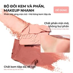 [JUDYDOLL] Bảng Phấn Má Hồng Bắt Sáng JUDYDOLL 4 Ô Tông Lì Đa Năng Mềm Mịn Trang Điểm Tự Nhiên Lâu Trôi DOLLY COSMETICS 8