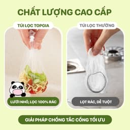 Túi lọc rác bồn rửa chén TOPGIA - 100 cái giúp giữ chậu luôn sạch sẽ và thông thoáng. 3