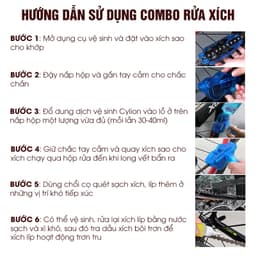 COMBO Vệ sinh bảo dưỡng xích líp siêu sạch, Bộ rửa xích chuyên dụng cho xe đạp tiện lợi - CBVS 6