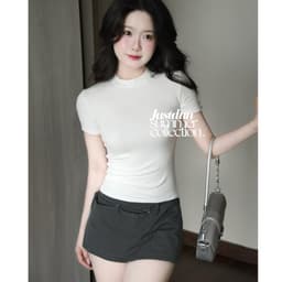 Áo thun ôm body cotton lông mịn co giãn Justdun B18 - Tông màu Pastel 7