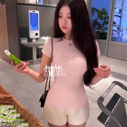 Áo thun ôm body cotton lông mịn co giãn Justdun B18 - Tông màu Pastel 8