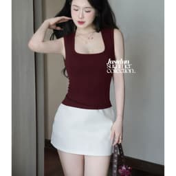 Áo thun ba lỗ cổ vuông cotton mịn tanktop năng động JUSTDUN 2B 5