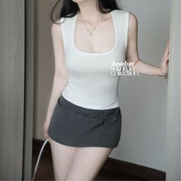 Áo thun ba lỗ cổ vuông cotton mịn tanktop năng động JUSTDUN 2B 3