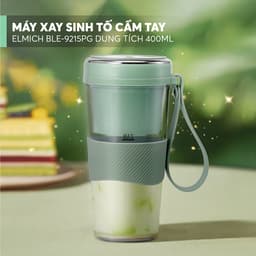 Máy Xay Sinh Tố Cầm Tay Elmich BLE9215PG 400ml, Hàng Chính Hãng, Lưỡi 8 Cánh, Xay Nhanh 40s -JoyMall 4