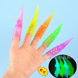 Vỉ 24 Chiếc Móng Vuốt Dạ Quang Đồ Chơi Móng Tay Giả Phát Sáng Nhiều Màu Sắc 3