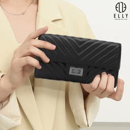 [Tặng hộp 20.10] Ví nữ ELLY EV100 da thật cao cấp ví cầm tay dài thời trang chính hãng 2