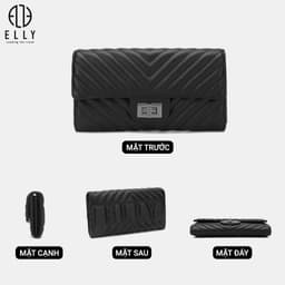 [Tặng hộp 20.10] Ví nữ ELLY EV100 da thật cao cấp ví cầm tay dài thời trang chính hãng 4