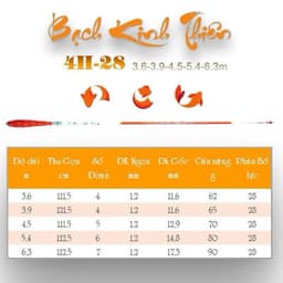 Cần Câu Tay Đơn Đài Cao Cấp Bạch Kinh Thiên 4h - Tải cá 2-2,5kg Siêu khỏe -2m7 đến 5m4 3