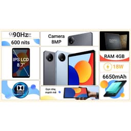 Máy Tính Bảng Xiaomi Redmi Pad SE 8.7 4G 4GB 128GB Chính Hãng BH 18 Tháng 8