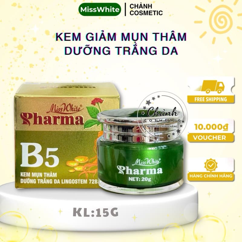 Kem Dưỡng Da Miss White Sạch Mụn, Mờ Thâm Sẹo, Dưỡng Trắng Da, Phục Hồi Da 15gam