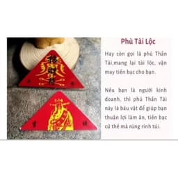Miếng PHÙ cầu may PHÙ TAM GIÁC  BÌNH AN, HỌC TẬP, KINH DOANH.... để túi, ví, điện thoại 2