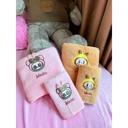 Combo 2 Khăn Tắm & Khăn Mặt Gấu Losto Kuromi Labubu Cute Hottrend Thấm Hút Tốt Mềm Mịn Dễ Giặt 5