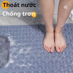 Thảm Nhà Tắm Chống Trượt Massage Chân Có Lỗ Thoát Nước, Đáy Hút Chân Không, Có Lỗ Treo Tường 2