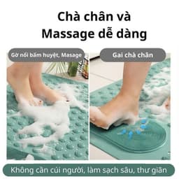 Thảm Nhà Tắm Chống Trượt Massage Chân Có Lỗ Thoát Nước, Đáy Hút Chân Không, Có Lỗ Treo Tường 8