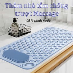 Thảm Nhà Tắm Chống Trượt Massage Chân Có Lỗ Thoát Nước, Đáy Hút Chân Không, Có Lỗ Treo Tường 5