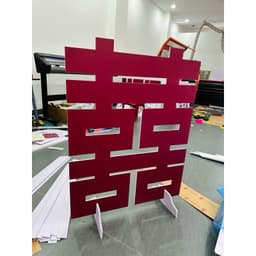 Chữ hỷ chụp hình, chữ hỷ decor,1 mặt đỏ + 1 mặt màu tự chọn (ib shop màu bạn muốn), decan chống lóa, tặng thêm chữ nhỏ 4