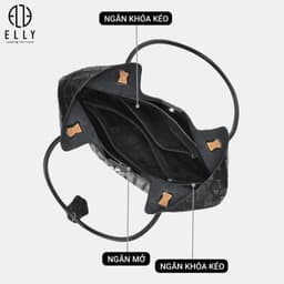 Túi Xách Nữ Da Thật ELLY ET195 Xách Tay Đeo Vai Cao Cấp Đeo Chéo Công Sở Sang Trọng Đi Làm Chính Hãng 5