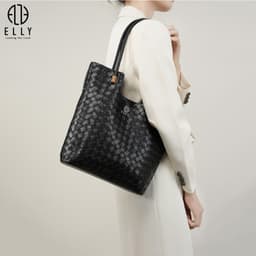 Túi Xách Nữ Da Thật ELLY ET195 Xách Tay Đeo Vai Cao Cấp Đeo Chéo Công Sở Sang Trọng Đi Làm Chính Hãng 2