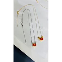 Dây chuyền lắc tay 18K bền đẹp, lõi 0,5 mm, charm Au 750, sản phẩm độc quyền tại KJ. 2