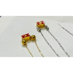 Dây chuyền lắc tay 18K bền đẹp, lõi 0,5 mm, charm Au 750, sản phẩm độc quyền tại KJ. 3