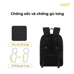Balo đi học Natoli B1  thời trang kháng nước , balo laptop nhiều ngăn chính hãng 7