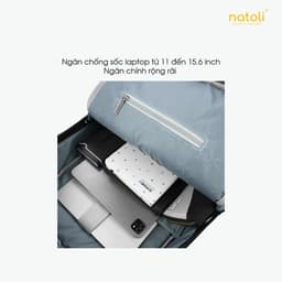 Balo đi học Natoli B1  thời trang kháng nước , balo laptop nhiều ngăn chính hãng 6