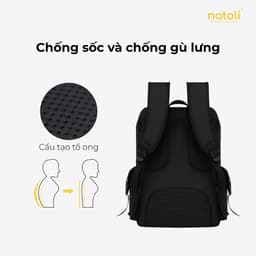 Balo nam nữ đi học Natoli Wolfi B7  nhiều ngăn kháng nước cao cấp  5