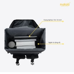 Balo nam nữ đi học Natoli Wolfi B7  nhiều ngăn kháng nước cao cấp  4