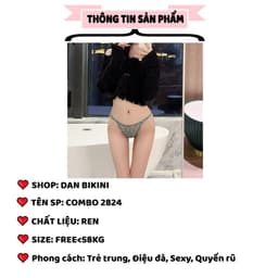 SET 5-10 Quần Lót Ren cao cấp mềm mại thiết kế buộc dây bên hông MÃ 2824 2